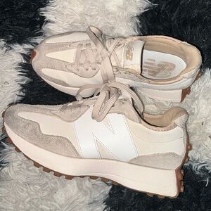 New Balance 327 Women's Oatmeal and White Sneakers